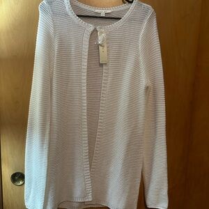 Cyrus long open cardigan (size M) white nwt